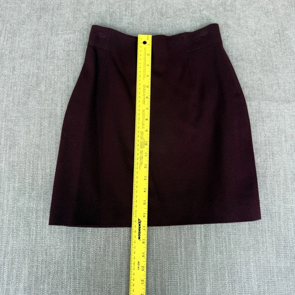 Bebe Two-Piece Suit Set Blazer & Skirt Womens 2 Burgundy Wool Single Breasted
